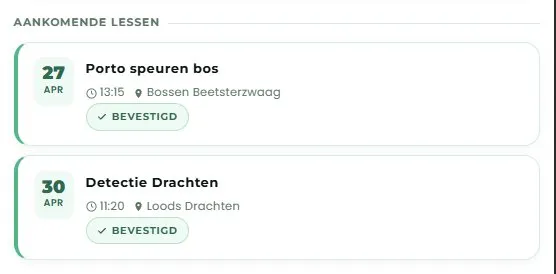 Aankomende lessen